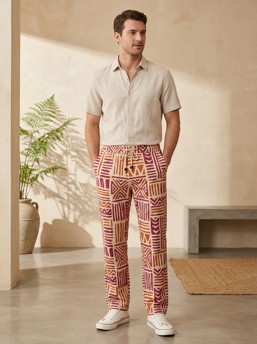 Men's Printed Bohemian Tribal Pants