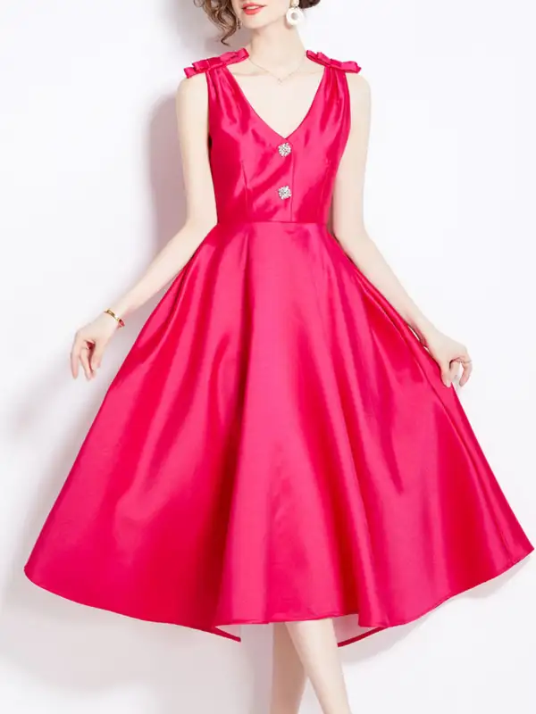 V Neck Swing Party Party Maxi Dress