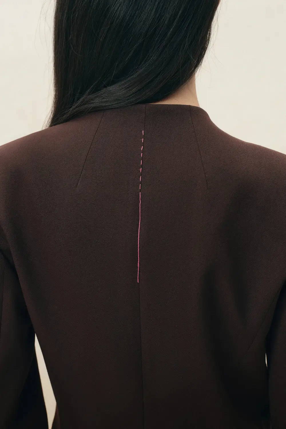 Ruched Wrap Front Wool Blazer