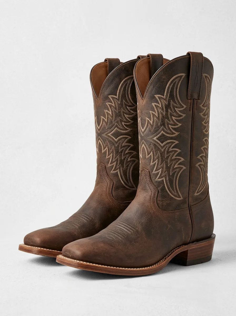 Traditional Embroidered Patterned Western Boots