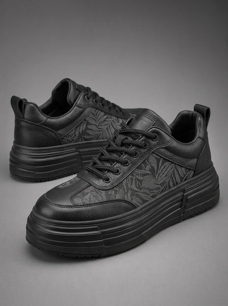 Men's Tropical Leaf Pattern Patterned Skate Shoes