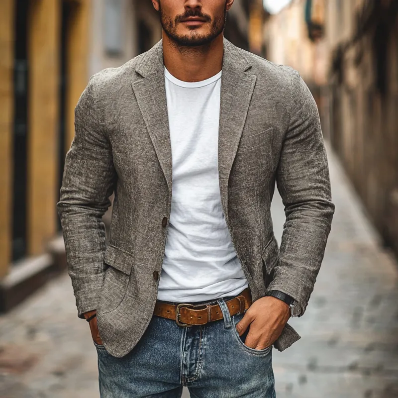 Cotton Button Blazer