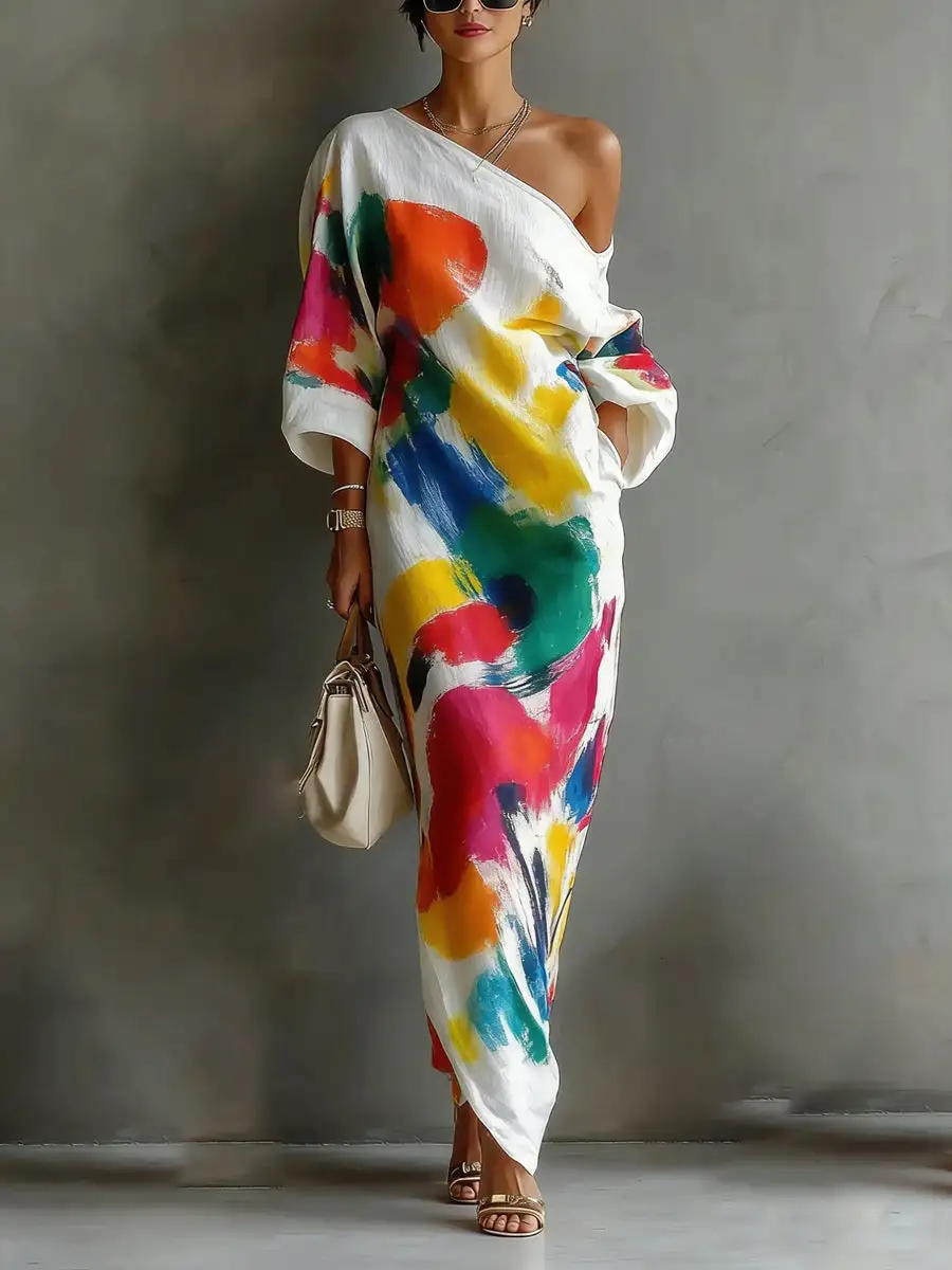 Printed Long Maxi Dress