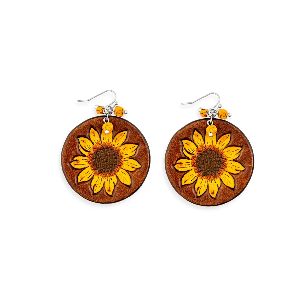 Textured Sunflower Earrings