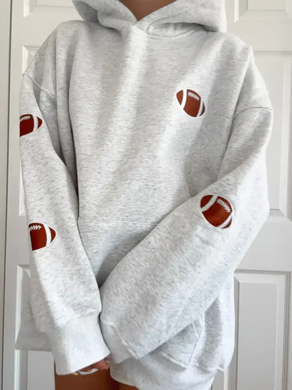 Football Embroider Hoodie