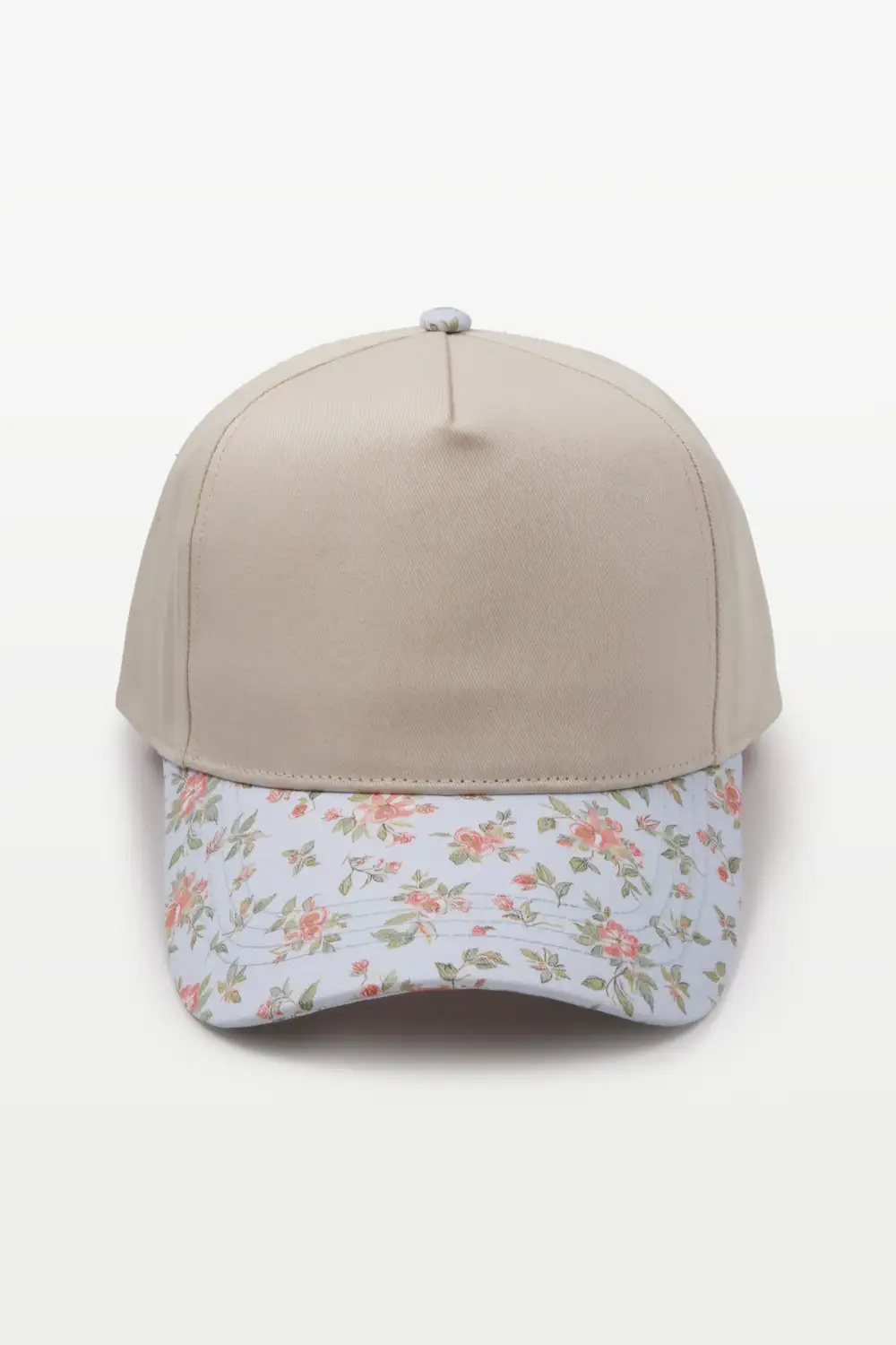 Floral Print Two Tone Baseball Cap
