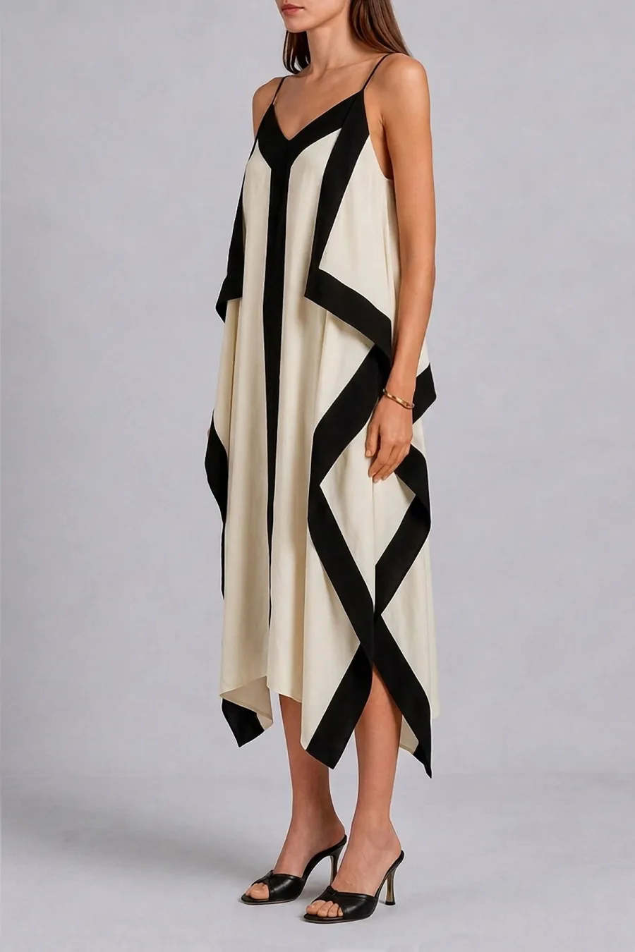 Spaghetti Strap Asymmetrical Mini Dress