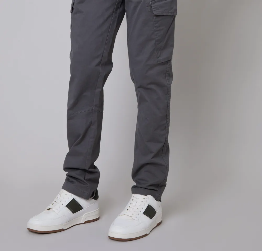 Slate Gray Slim-Fit Cargo Pants