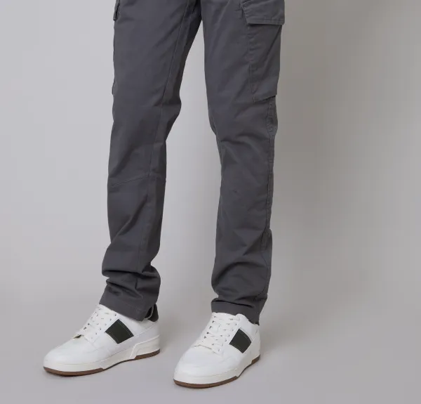 Slate Gray Slim-Fit Cargo Pants