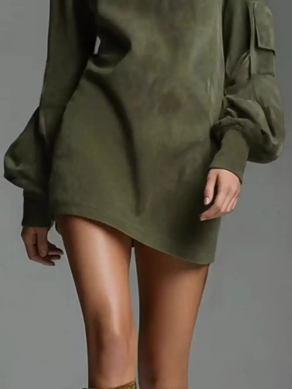 Lantern Sleeve Mini Dress