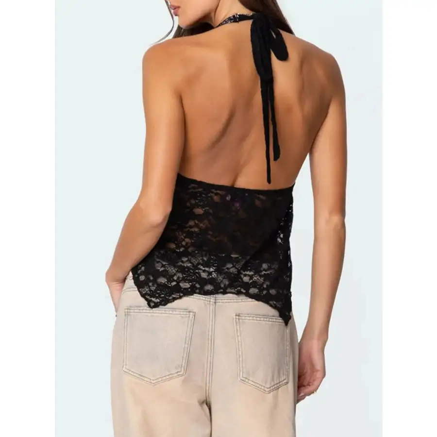 Lace Halter Neck Camisole Top
