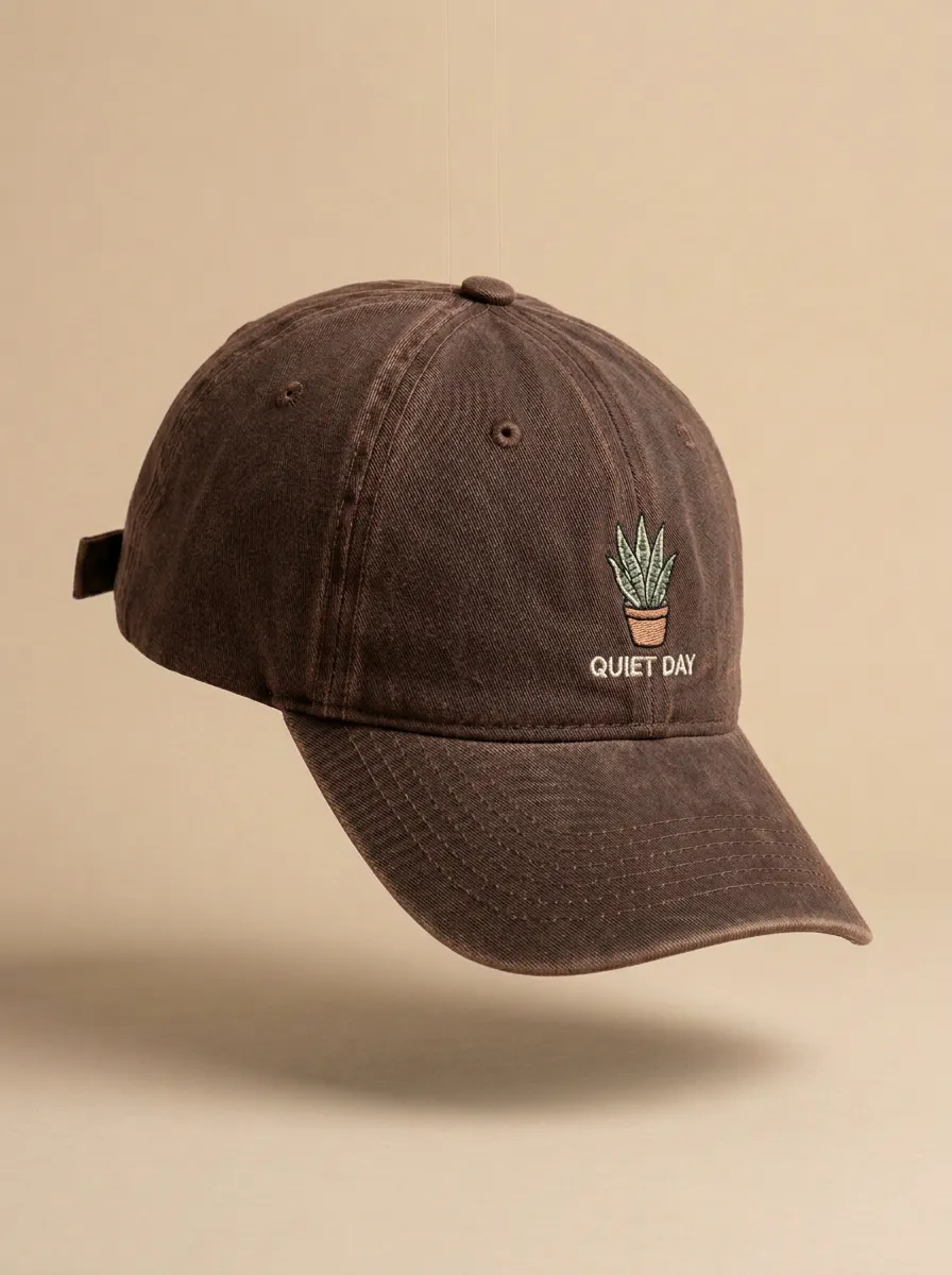 Minimal Plant-Lover Quiet-Day Embroidered Unisex Baseball Cap