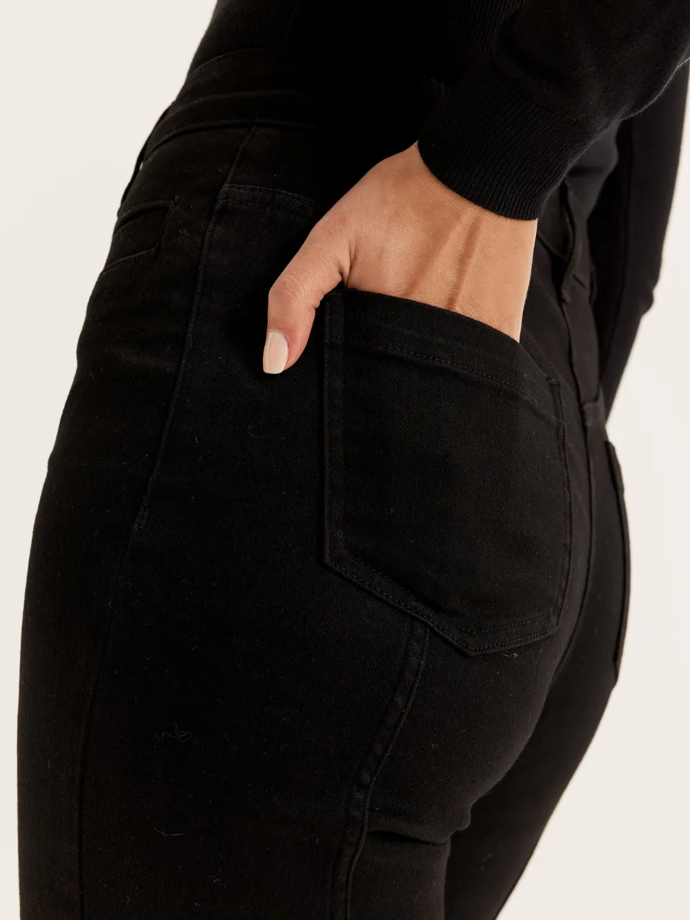 High Rise Cuffed Straight Jeans