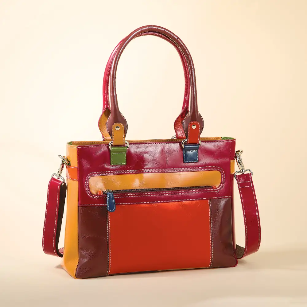 Mixed Leather Tote Bag