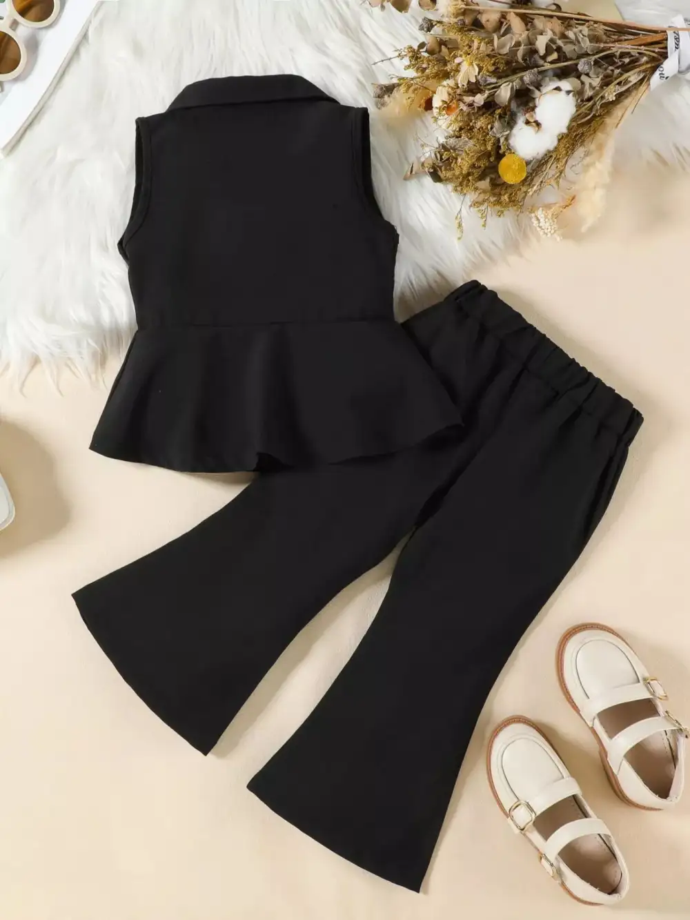 Sleeveless Blazer & Flare Pants Set
