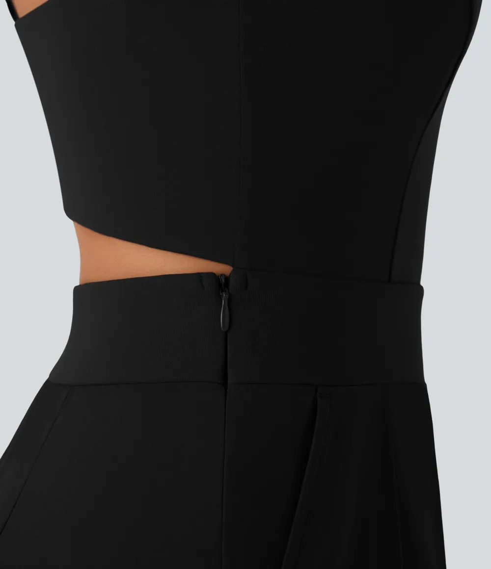 Breezeful Wide Leg Quick Dry Casual Slip Jumpsuit with Pockets-Easy Peezy Edition