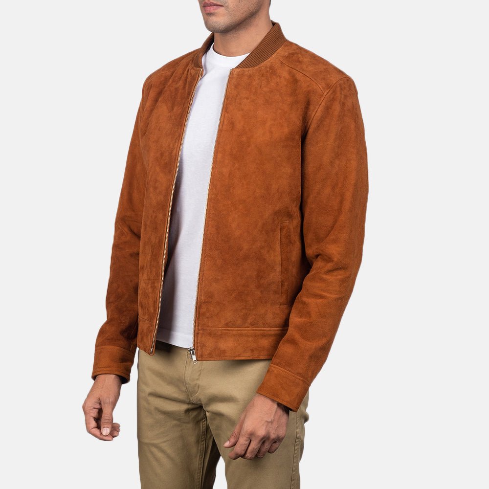 Men's Refined Bomber Suede Jacket