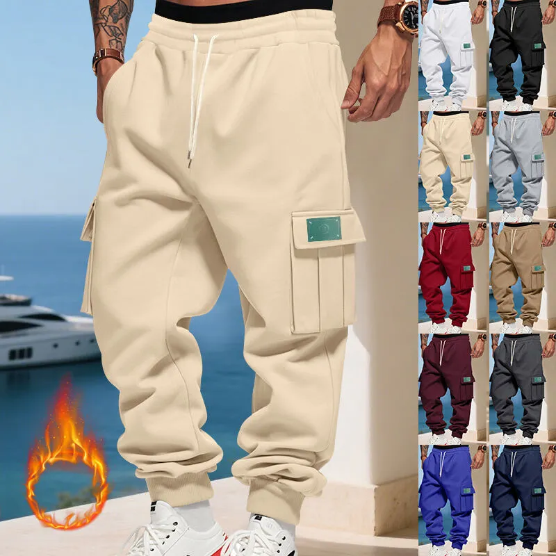 Men's Cargo Jogging Pants Pockets Waistband Cargo Pants