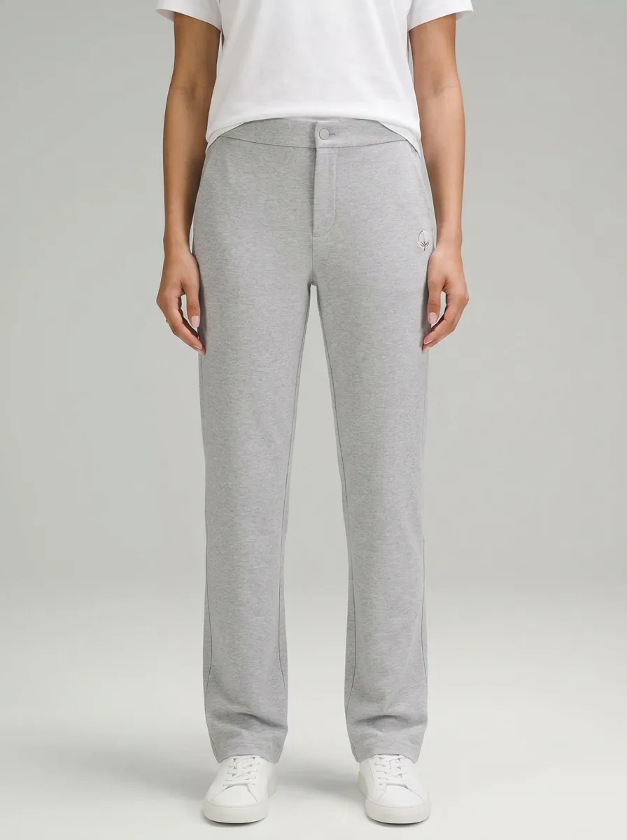 Women's Classic Comfort Cotton Icon Printed Mid Rise Straight Leg Pants