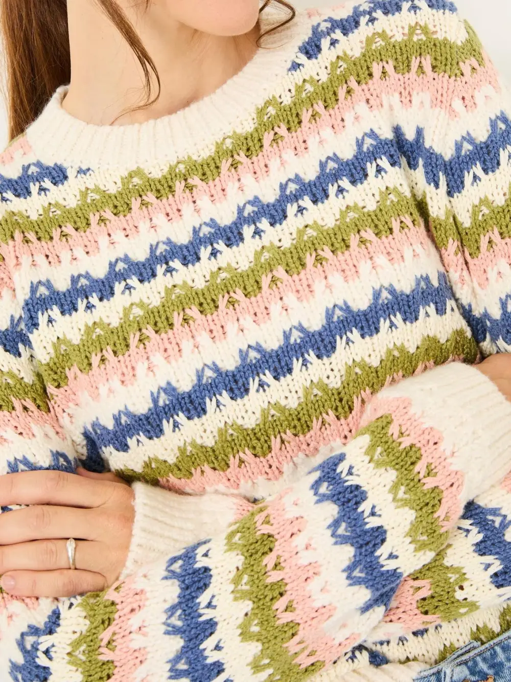 Blue Jayne Knitted Pattern Jumper