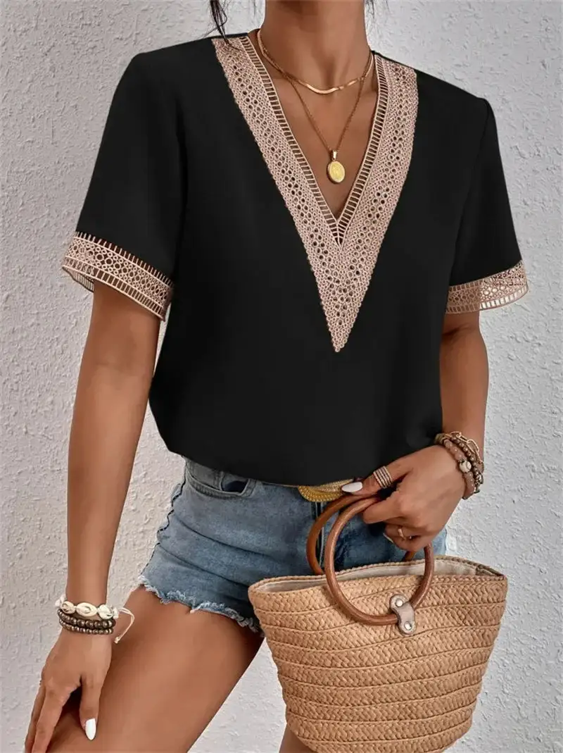 Lace V Neck Top