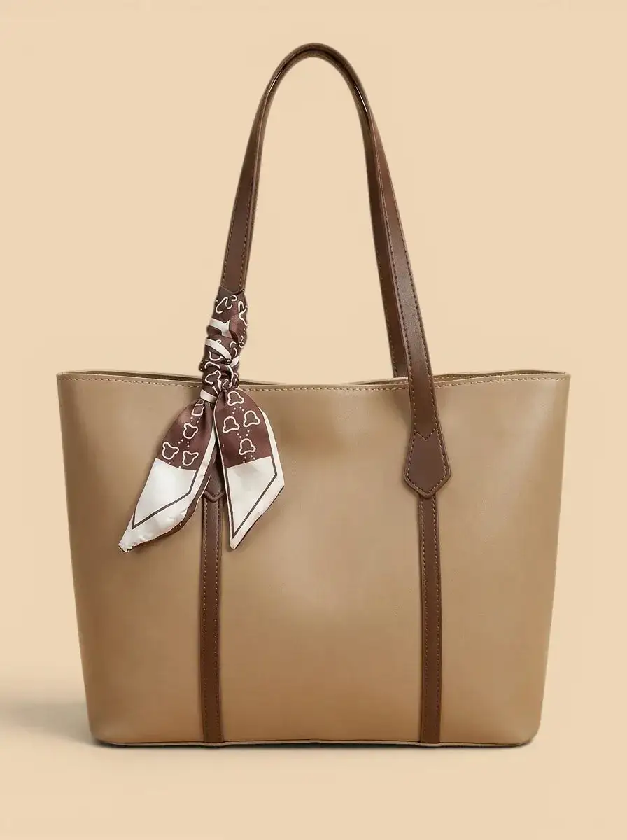 Scarf Detail Tote Bag