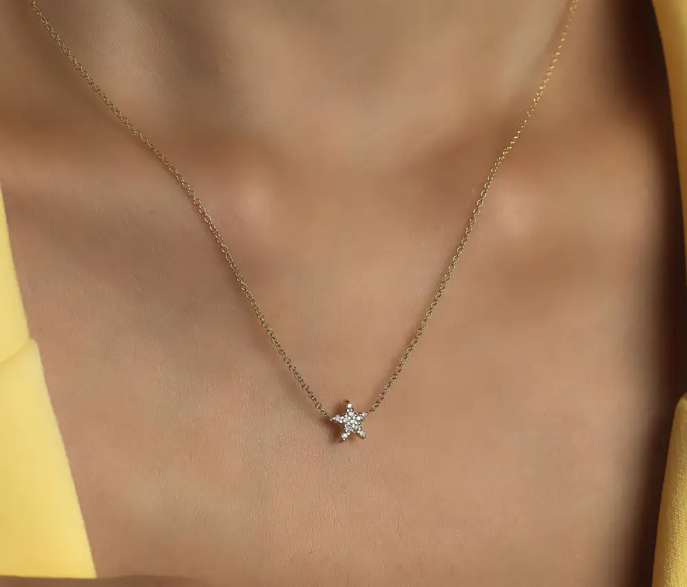 Dainty Diamond Star Necklace