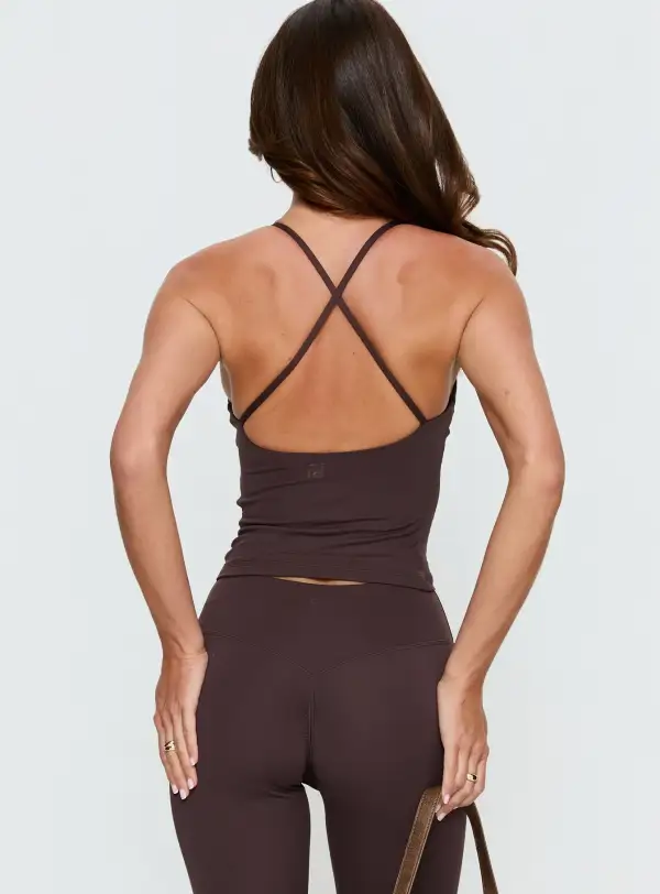 Scoop Neck Cross Back Halter Tank Top