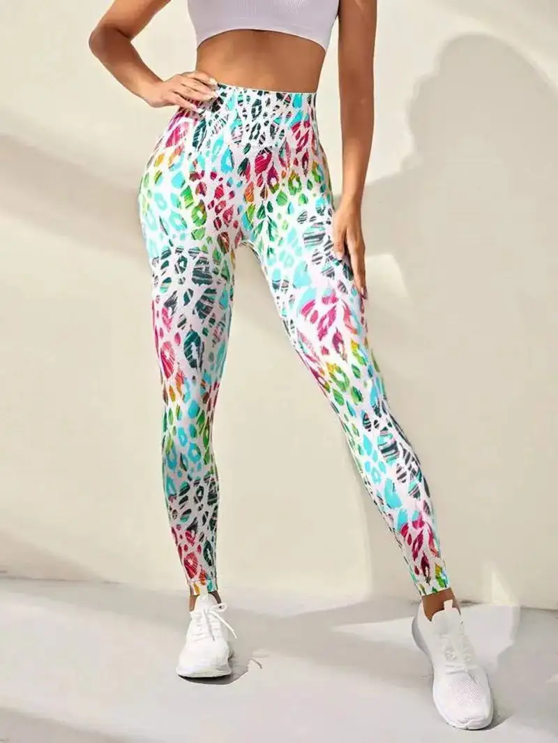 Print Tie Dye Sports Seamless High Waist Fitness Leggings Gym Workout