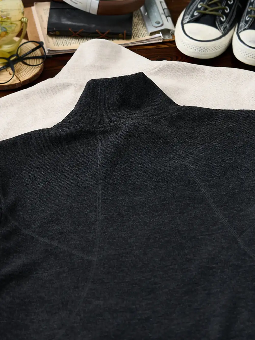 Brushed Wool-Blend High-Neck Sweatshirt