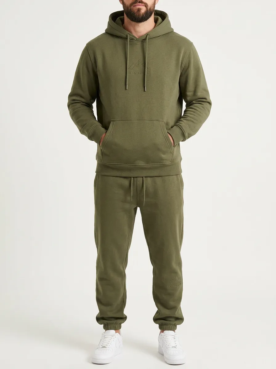 Men's Outdoor Hiking Mountain Print Jogger Set