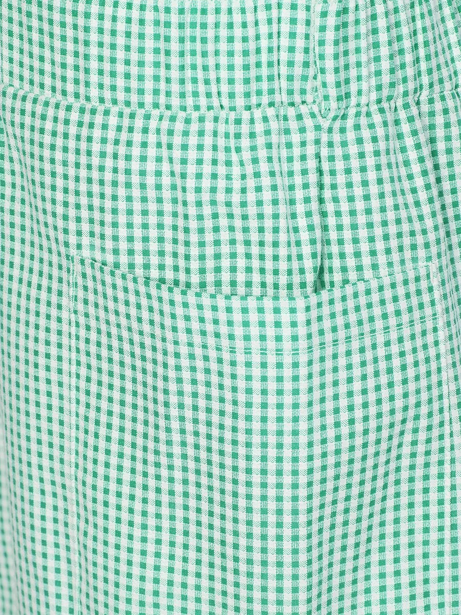 Green Gingham Girls School Playsuit 2 Pack