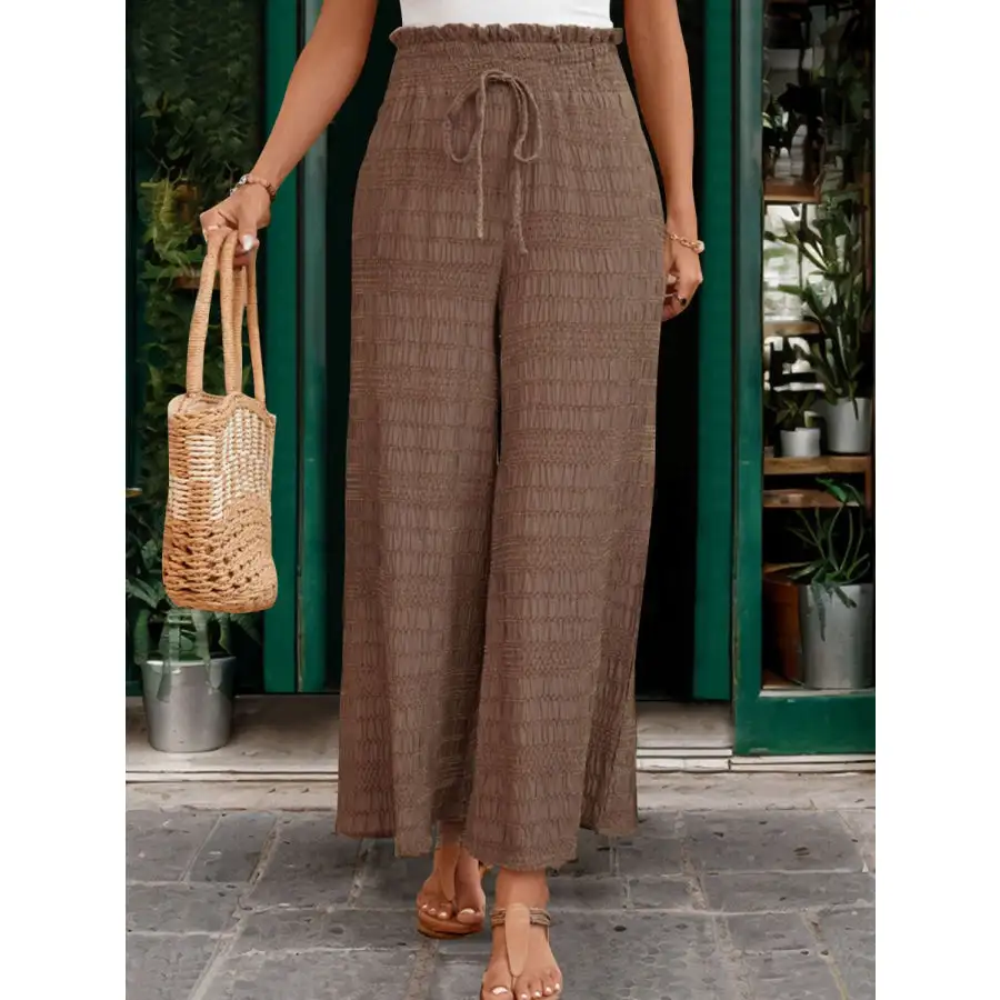 Relaxed Tied Wide Leg Pants