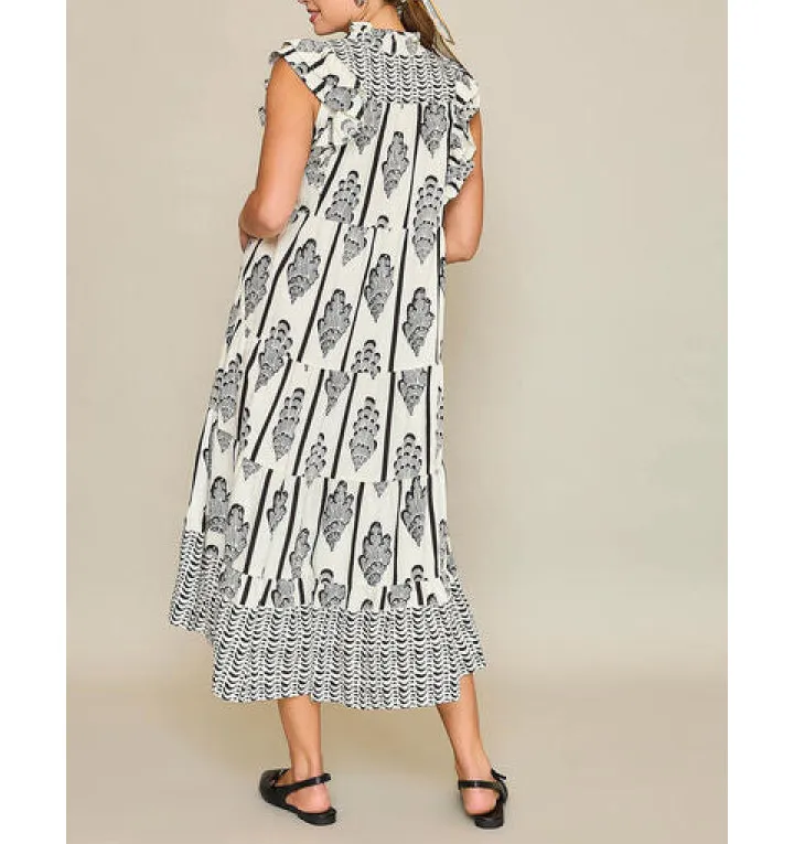 Full Size Boarder Midi Dress Plus Size