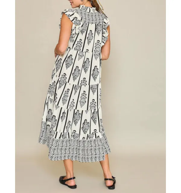 Full Size Boarder Midi Dress Plus Size
