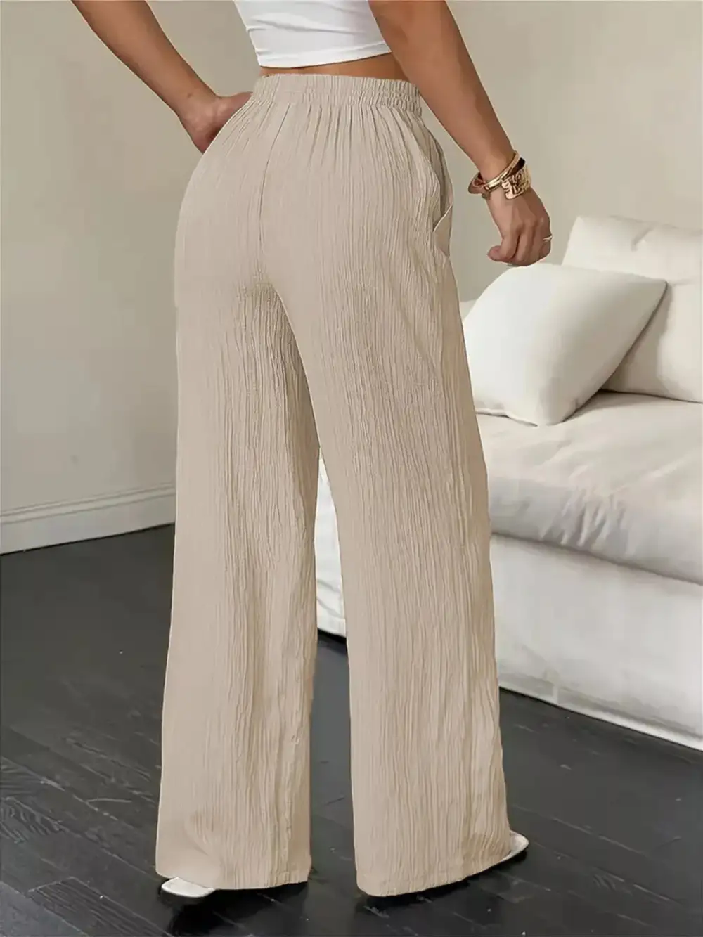 Wide Leg Drawstring Relaxed Fit Pants