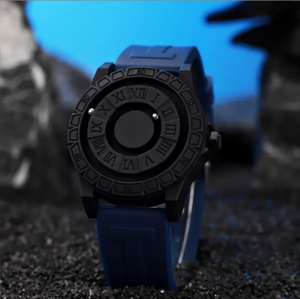 New Creative High-Tech Men's Wrist Watch, Magnetic Levitation Ball, Trendy Mirrorless Quartz Watch