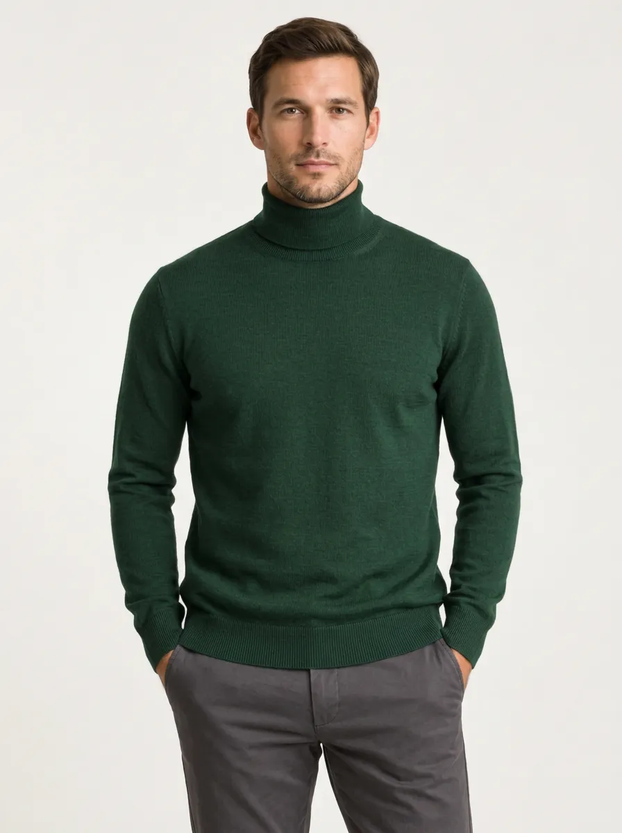 Men's Everyday Knit Ribbed Knit Turtleneck Sweater