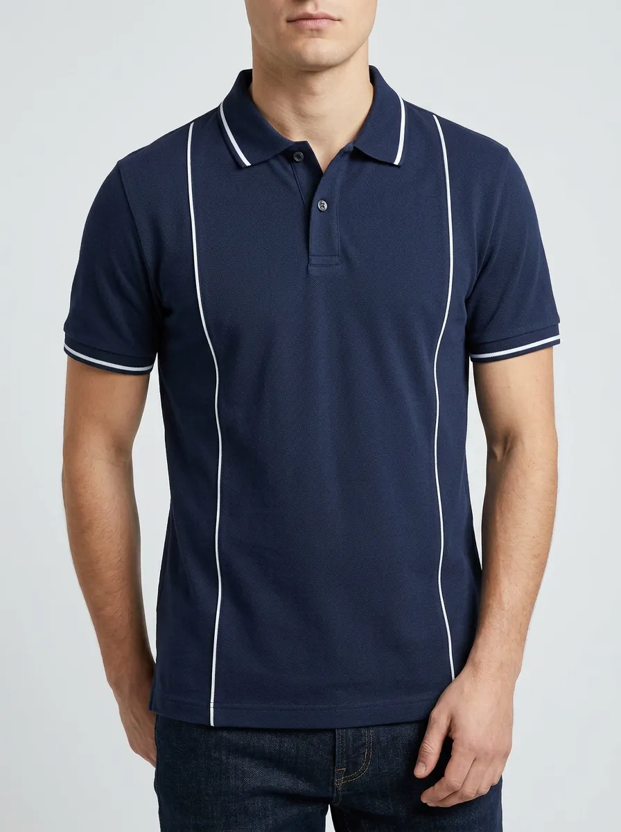 Men's Classic Comfort Contrast Trim Polo Shirt