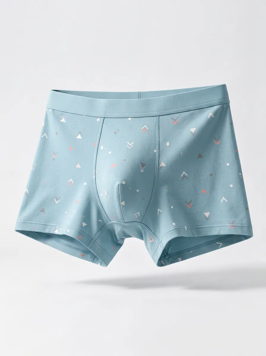 Men's Geometric Chevron Pattern Printed Boxer Briefs