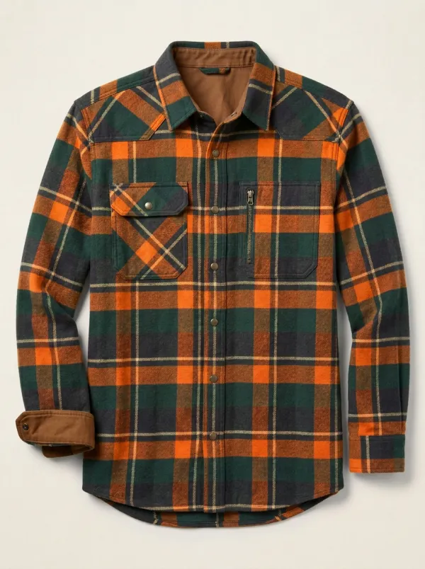 Men's Versatile Plaid Printed Flannel Shirt