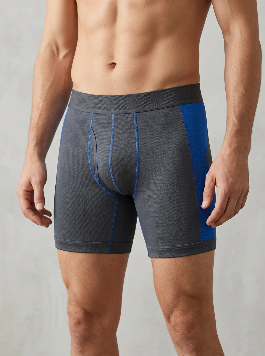 Men's Athletic Performance Contrast Stitched Boxer Briefs