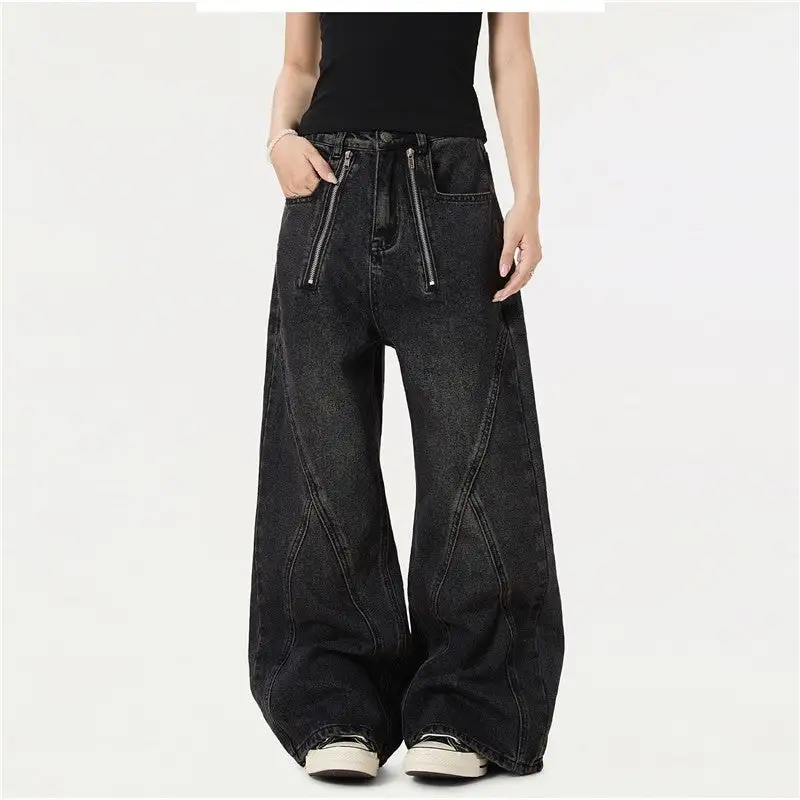 Women's Wide Leg Washed Jeans