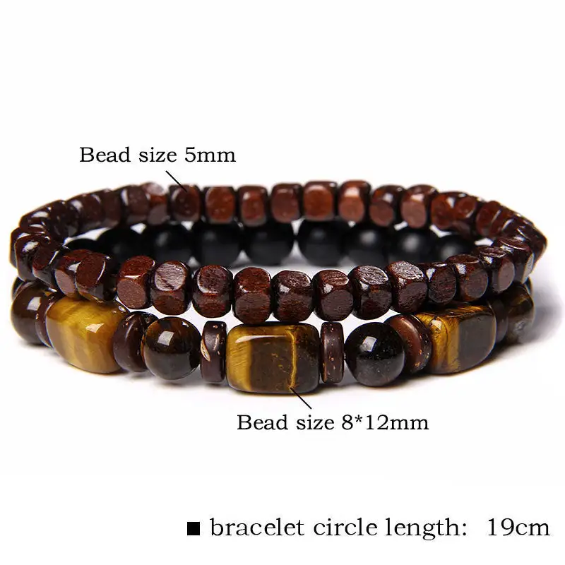 Tiger Eye Frosted Stone Hematite Bracelet