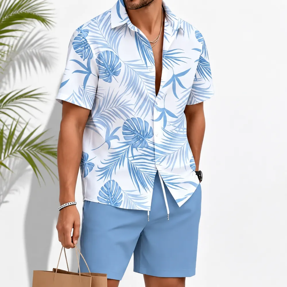 Tropical Palm Print Resort Set