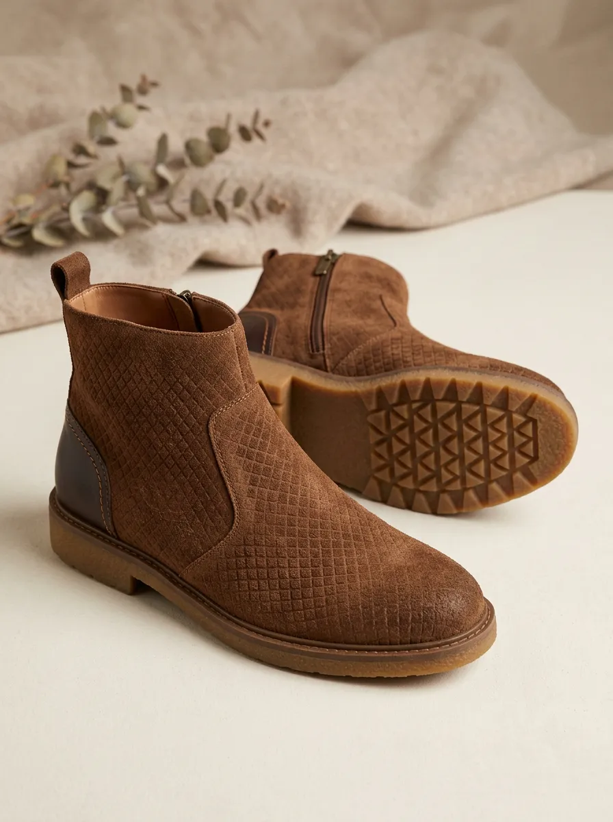Easy-Wear Suede Look Quilted Casual Look Unisex Warm Boots