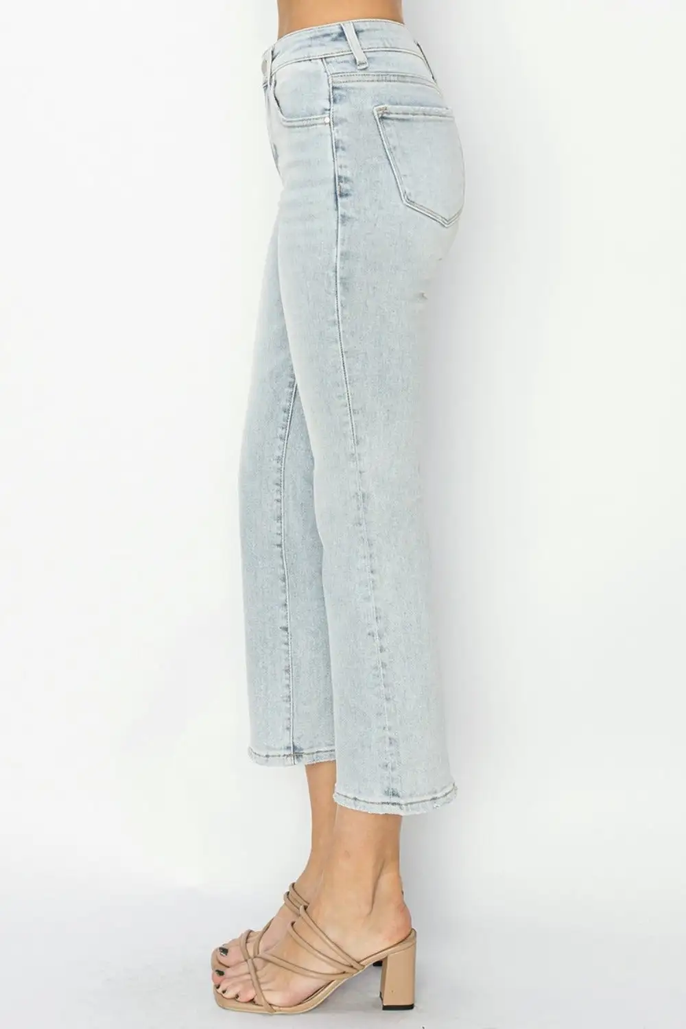 Mid Rise Cropped Flared Denim Jeans