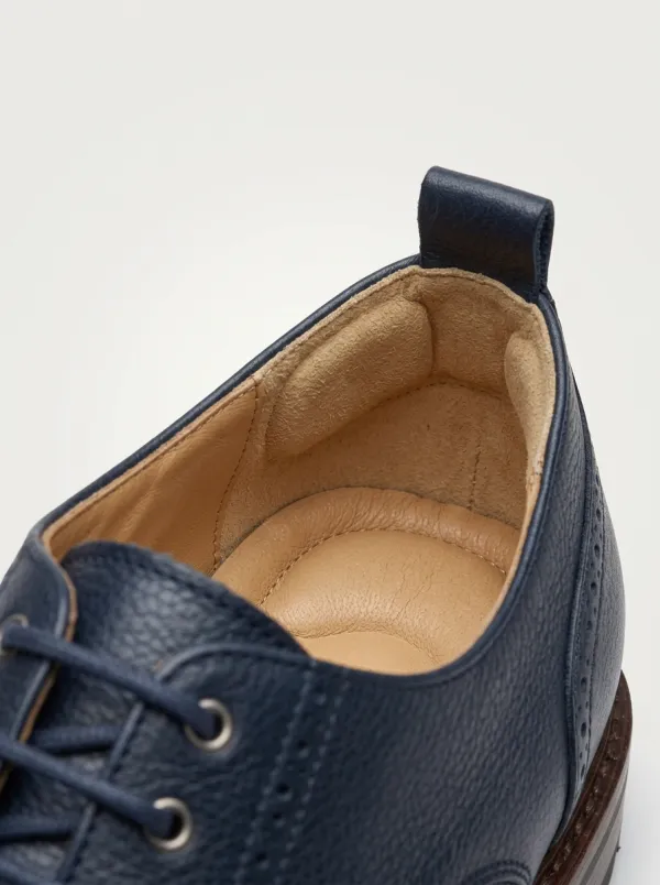 Men's Wingtip Brogue Pebble-Grain Dress Shoes