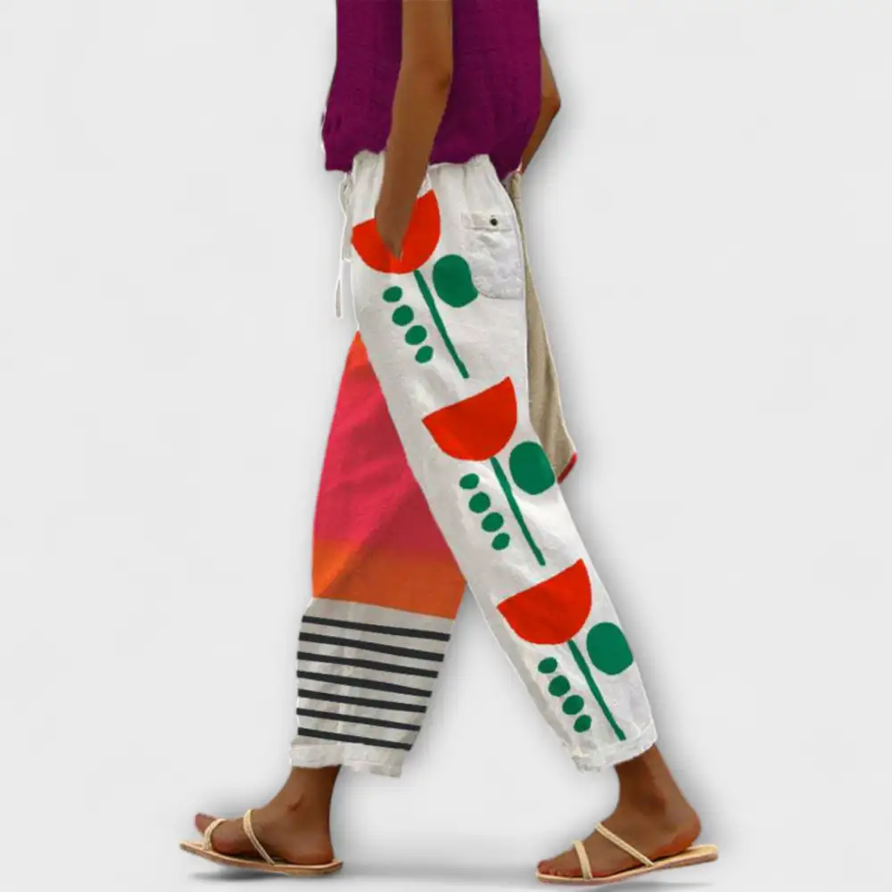 Printed Relaxed Fit Lightweight Trousers