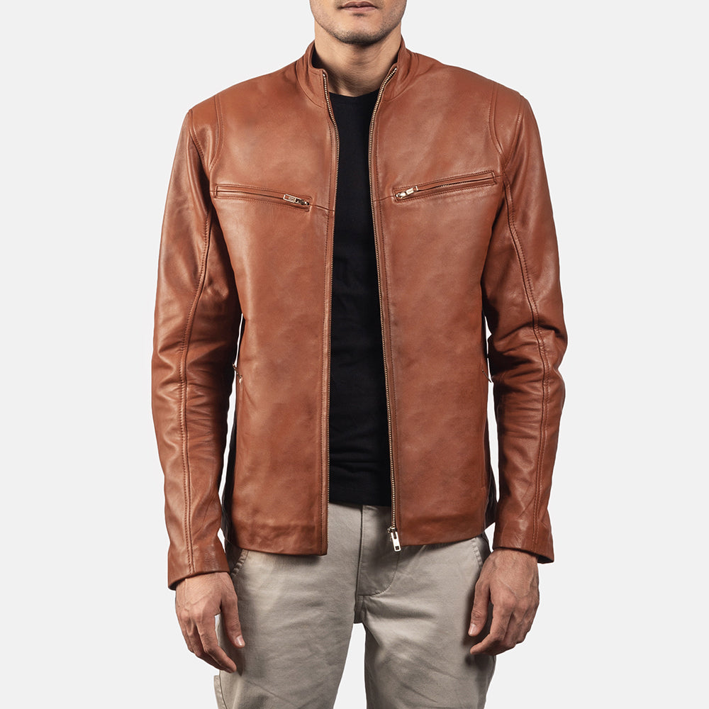Men's Classic Refined Biker Leather Jacket